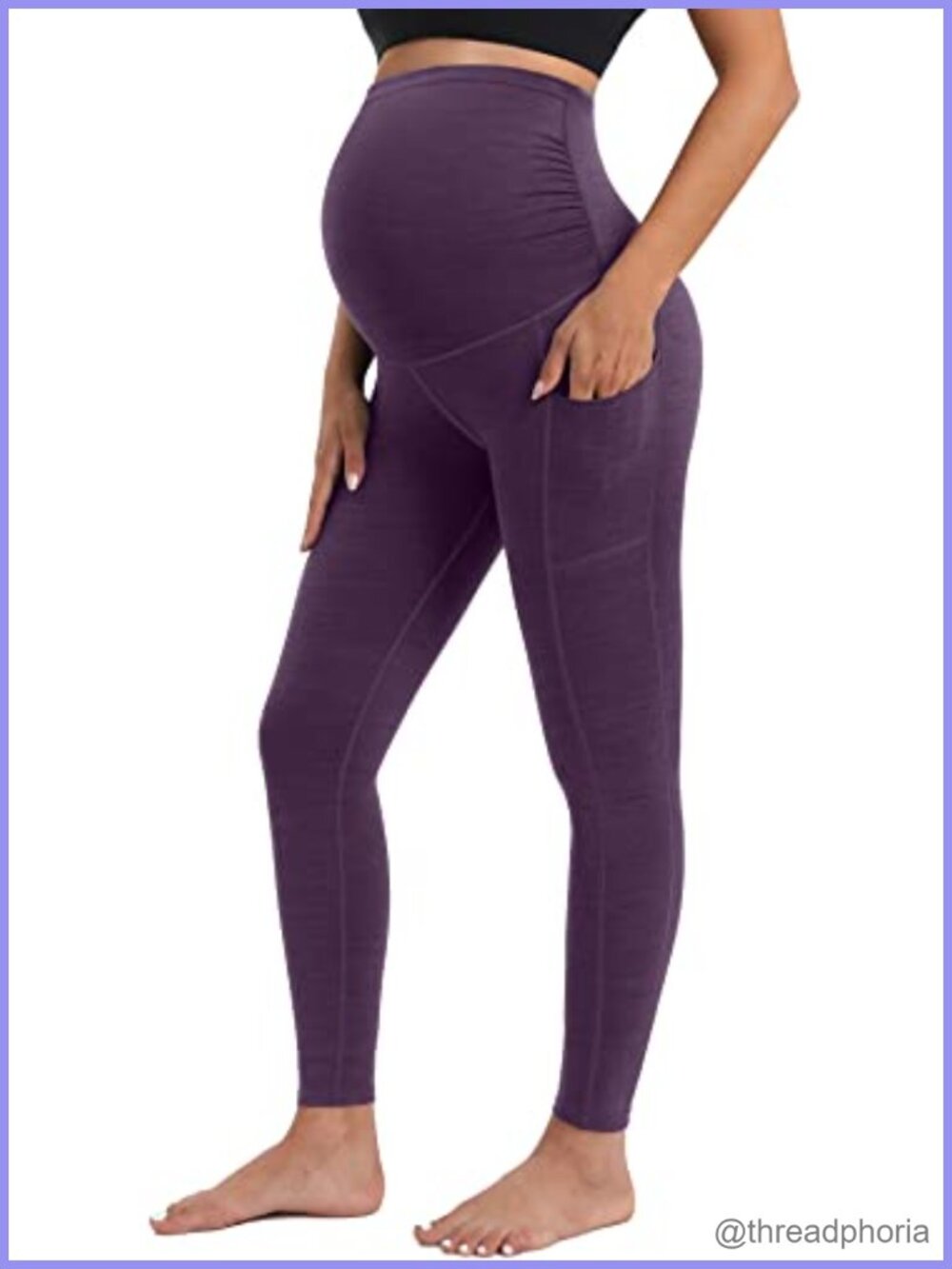 Maternity Leggings Over Belly Buttery Soft Yoga Pants Pockets